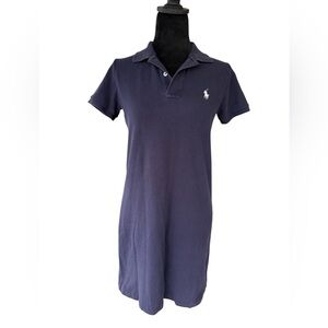 Ralph Lauren Navy Polo Shirt Dress with White Pony Logo